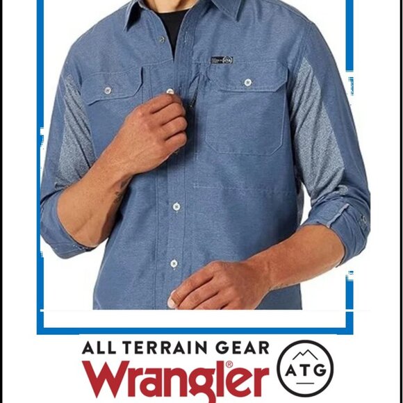 ATG by Wrangler Men's Long Sleeve Mixed Material Shirt (XXL) NWT - Picture 1 of 6